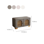 Cubic Wooden Upholstered Entryway Bench with Doors