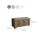 Cubic Wooden Upholstered Entryway Bench with Doors