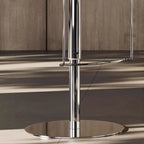 Modern White Leather Square Upholstered Swivel Bar Stools