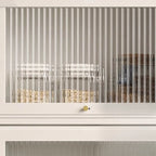 3-5 Shelves White Glass Display Cabinet with Flip Cover