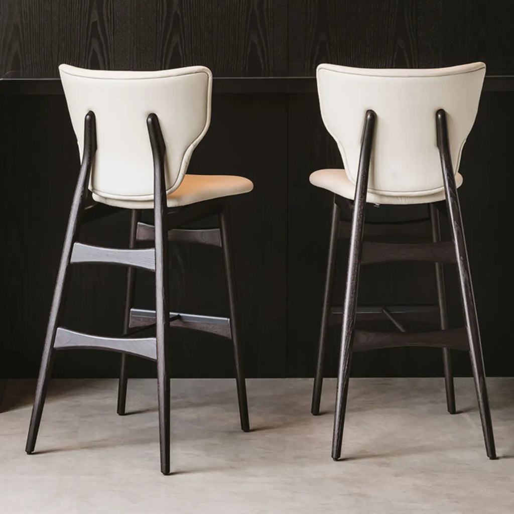 Modern Full-grain Cowhide Leather Saddle Bar Stools For Home