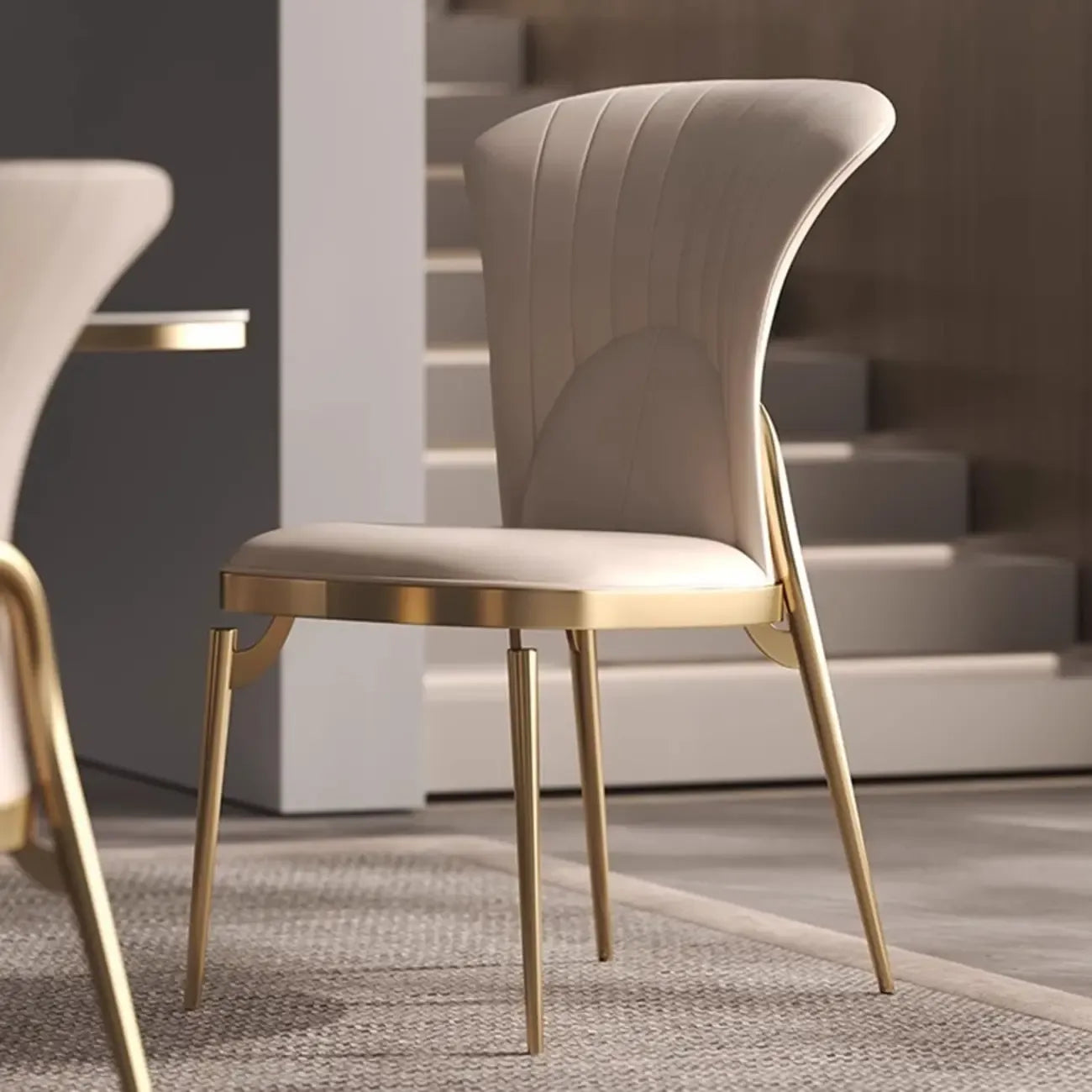 Modern Luxury Leather Upholstered Dining Chairs