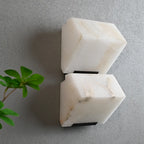 3-Light Geometric Metal Stone Shade Wall Sconce