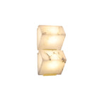 3-Light Geometric Metal Stone Shade Wall Sconce