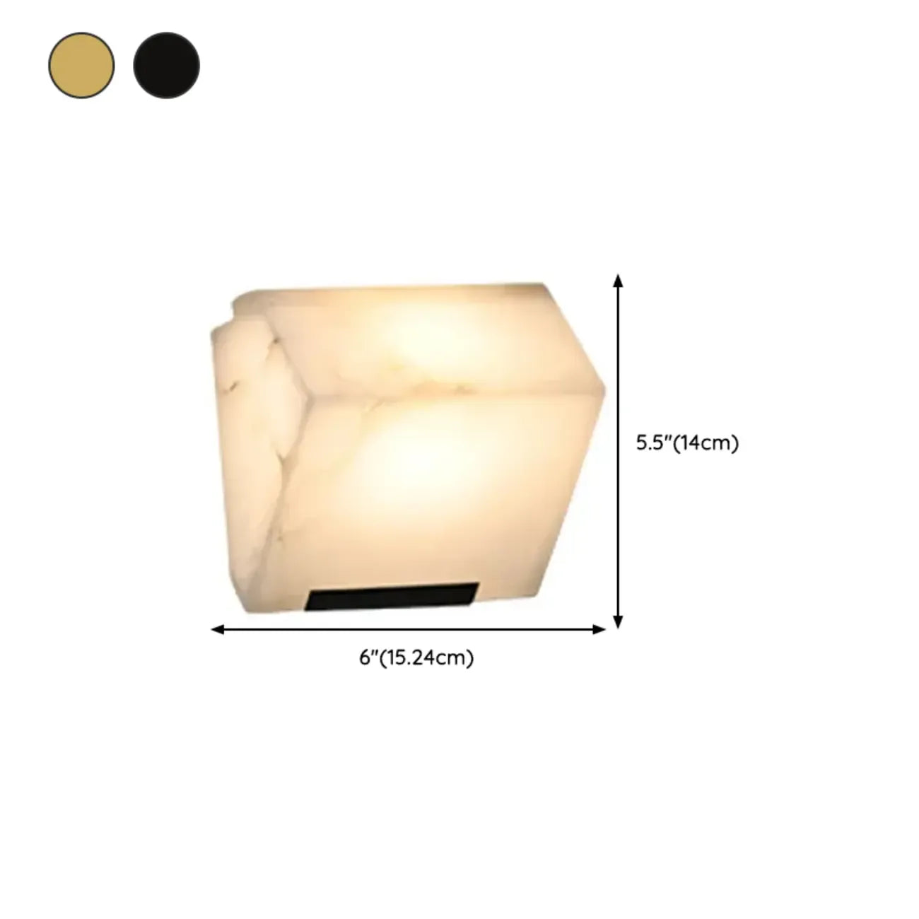 3-Light Geometric Metal Stone Shade Wall Sconce