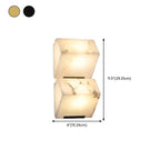 3-Light Geometric Metal Stone Shade Wall Sconce