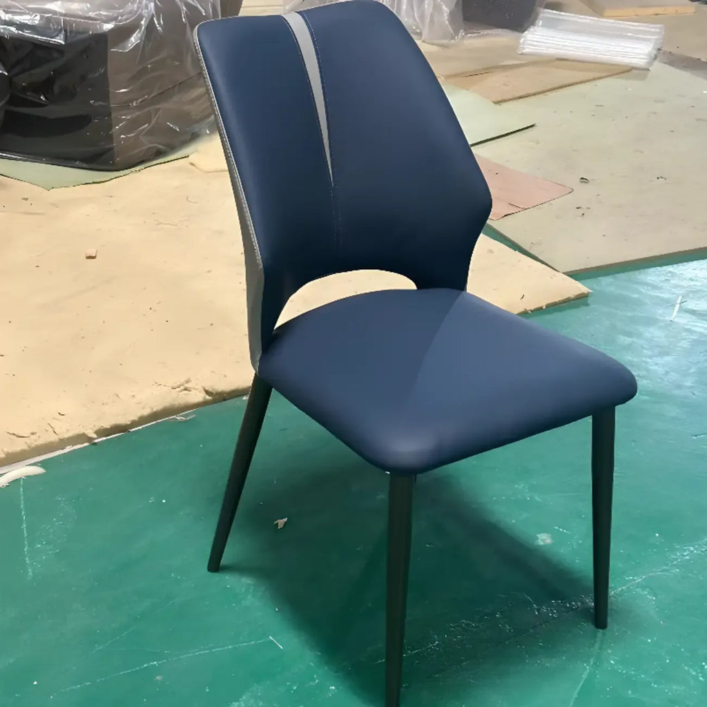 Modern Faux Leather Open Back Armless Dining Chair