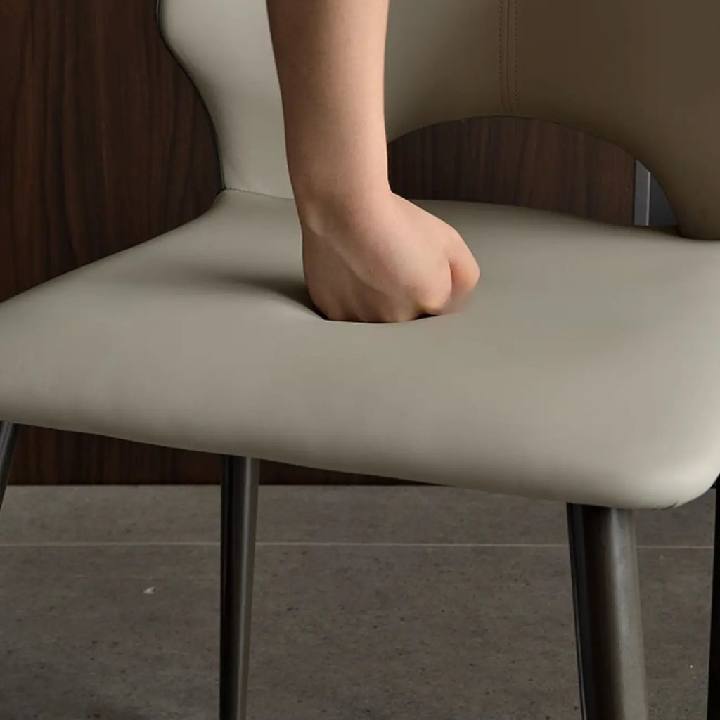 Modern Faux Leather Open Back Armless Dining Chair