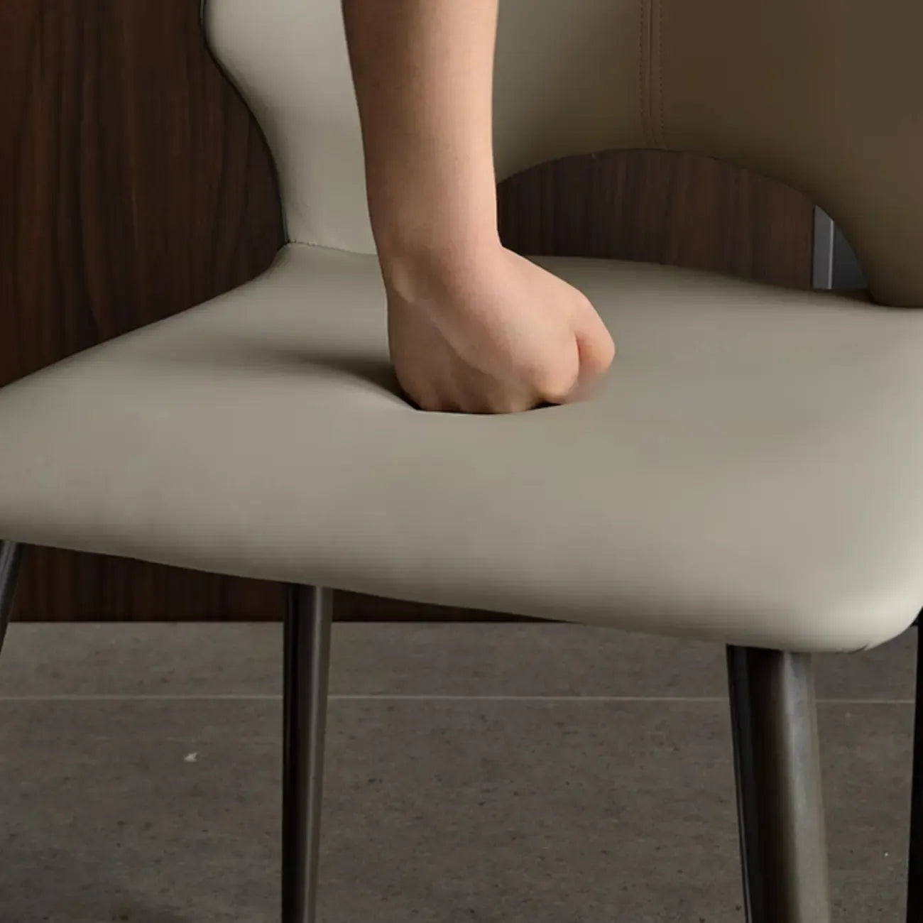 Modern Faux Leather Open Back Armless Dining Chair