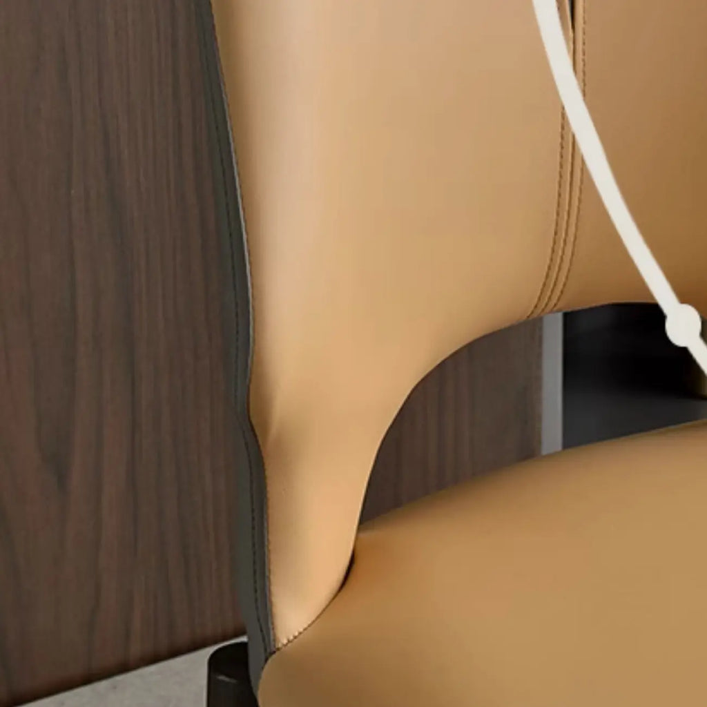 Modern Faux Leather Open Back Armless Dining Chair