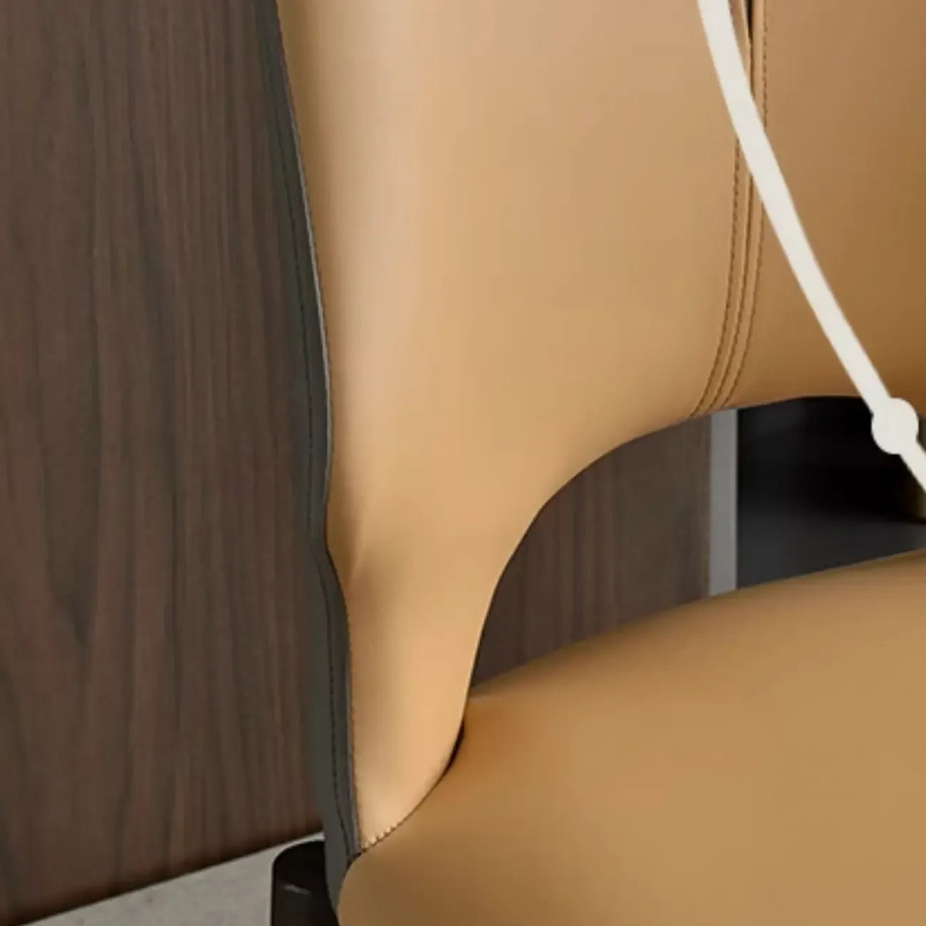 Modern Faux Leather Open Back Armless Dining Chair