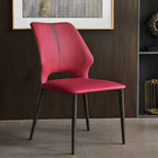 Modern Faux Leather Open Back Armless Dining Chair