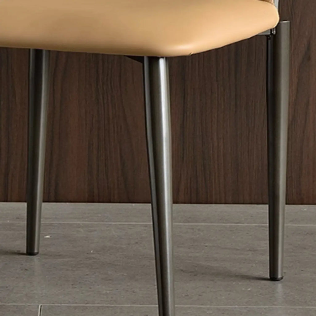 Modern Faux Leather Open Back Armless Dining Chair