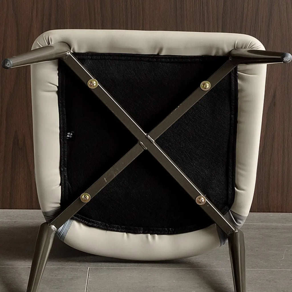 Modern Faux Leather Open Back Armless Dining Chair