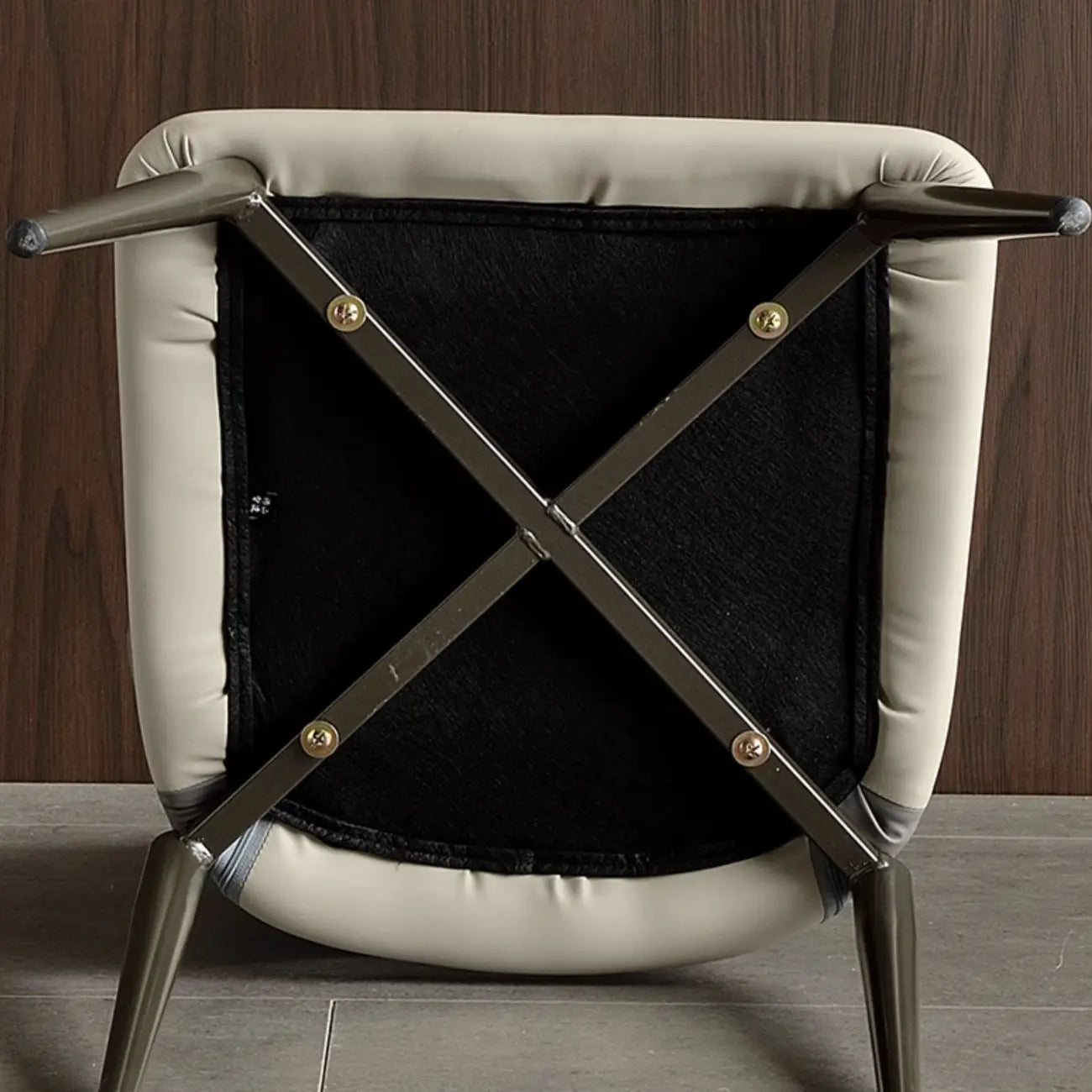 Modern Faux Leather Open Back Armless Dining Chair