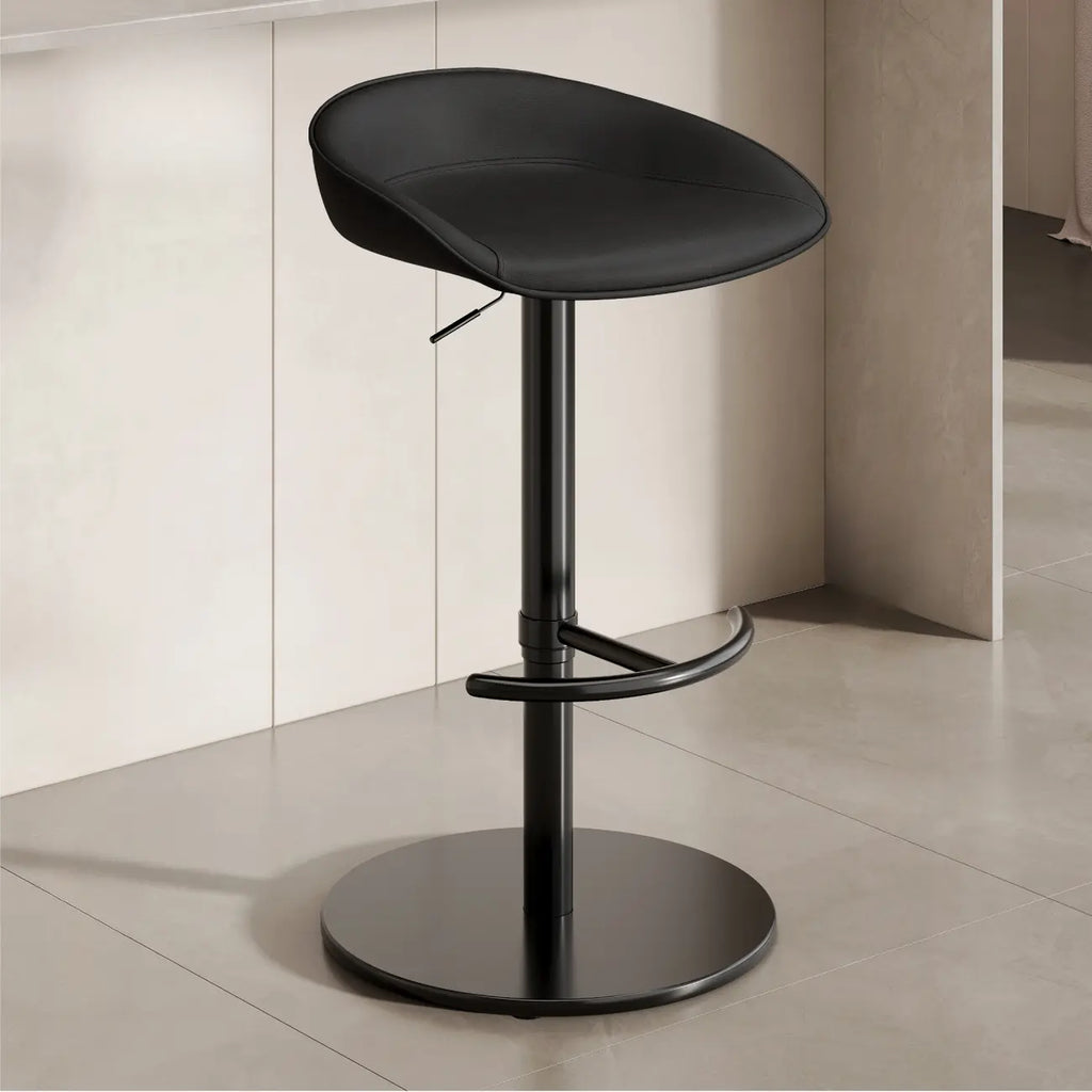 Industrial Modern Pedestal Leather Bar Stools