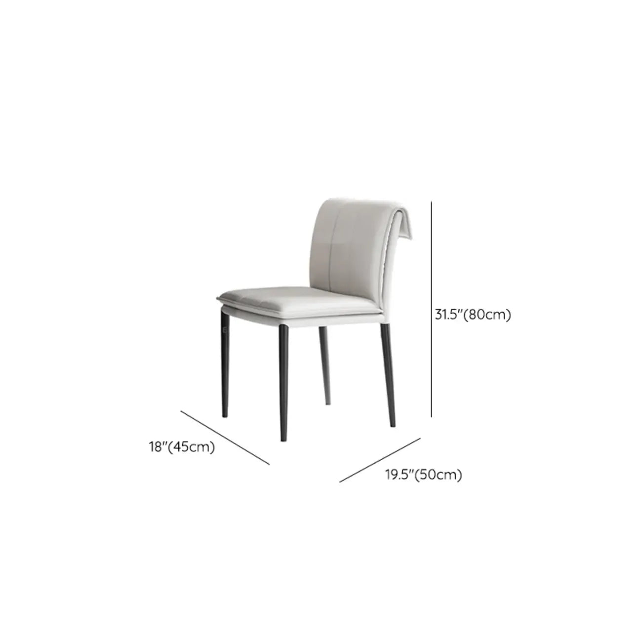 Modern Faux Leather Dining Chair with Alloy Legs