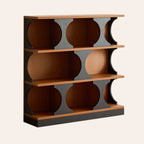 3-Tiers Geometric Modern Rectangular Wood Bookcase Black