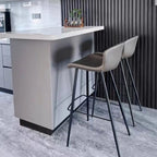 Brown Leather Saddle Seat Low Back Bar Stool