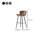 Brown Leather Saddle Seat Low Back Bar Stool