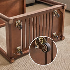 Minimalist Brown 2-Tier Tray Top Wooden End Table with Rollers