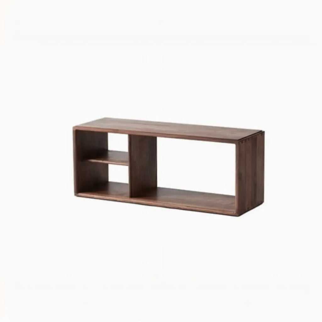 Brown Wooden Open Back Cube Bookshelf Storage Organizer