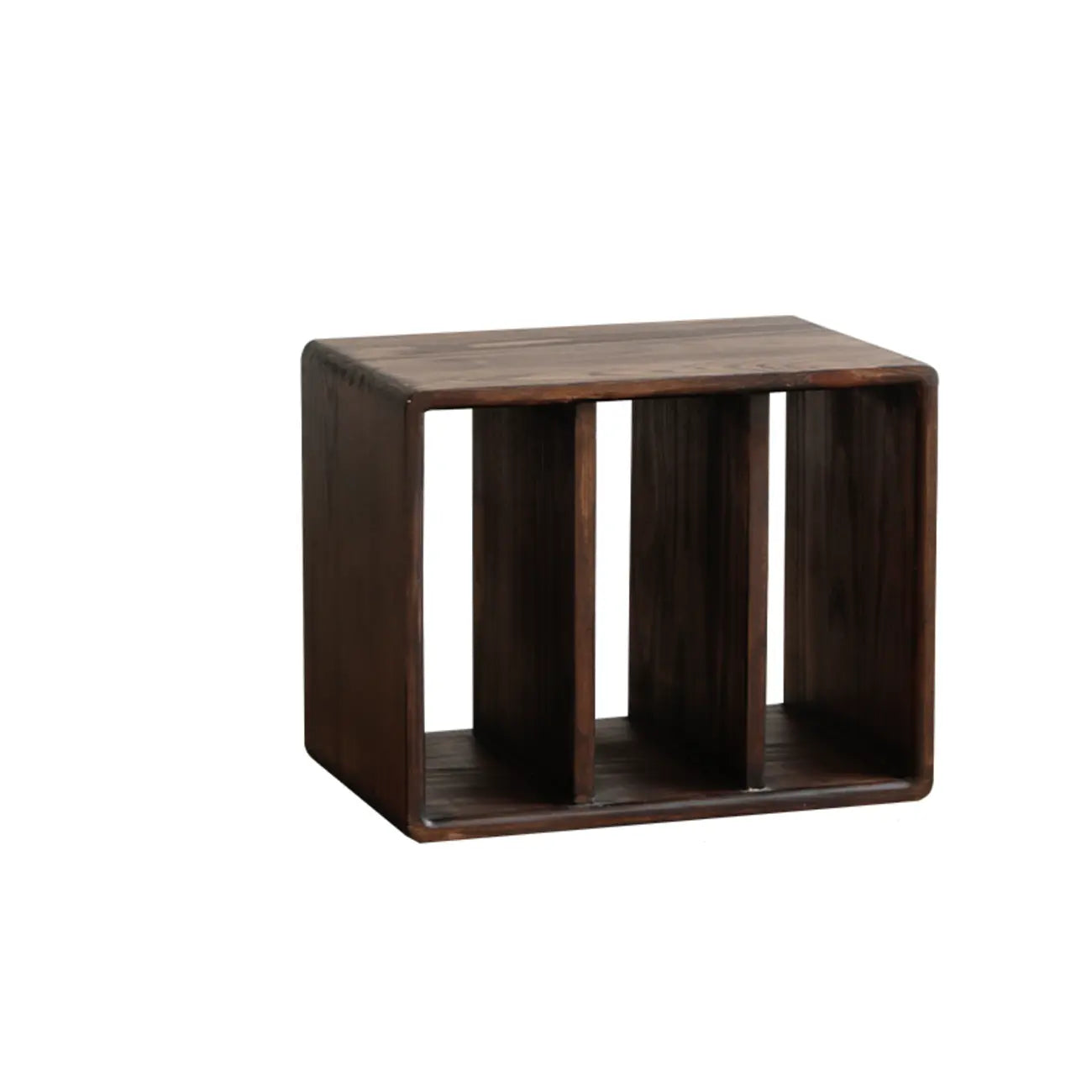Brown Wooden Open Back Cube Bookshelf Storage Organizer