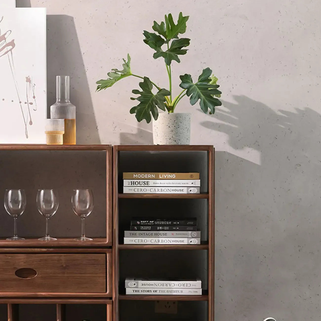 Brown Wooden Open Back Cube Bookshelf Storage Organizer