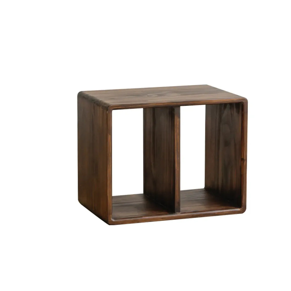 Brown Wooden Open Back Cube Bookshelf Storage Organizer