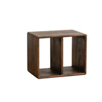 Brown Wooden Open Back Cube Bookshelf Storage Organizer