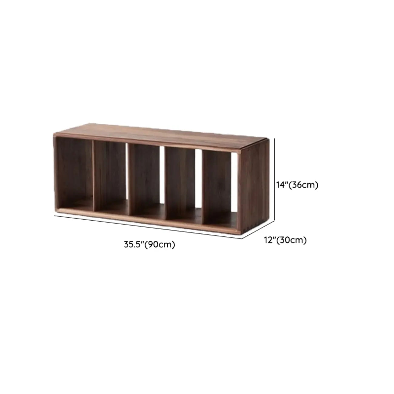 Brown Wooden Open Back Cube Bookshelf Storage Organizer