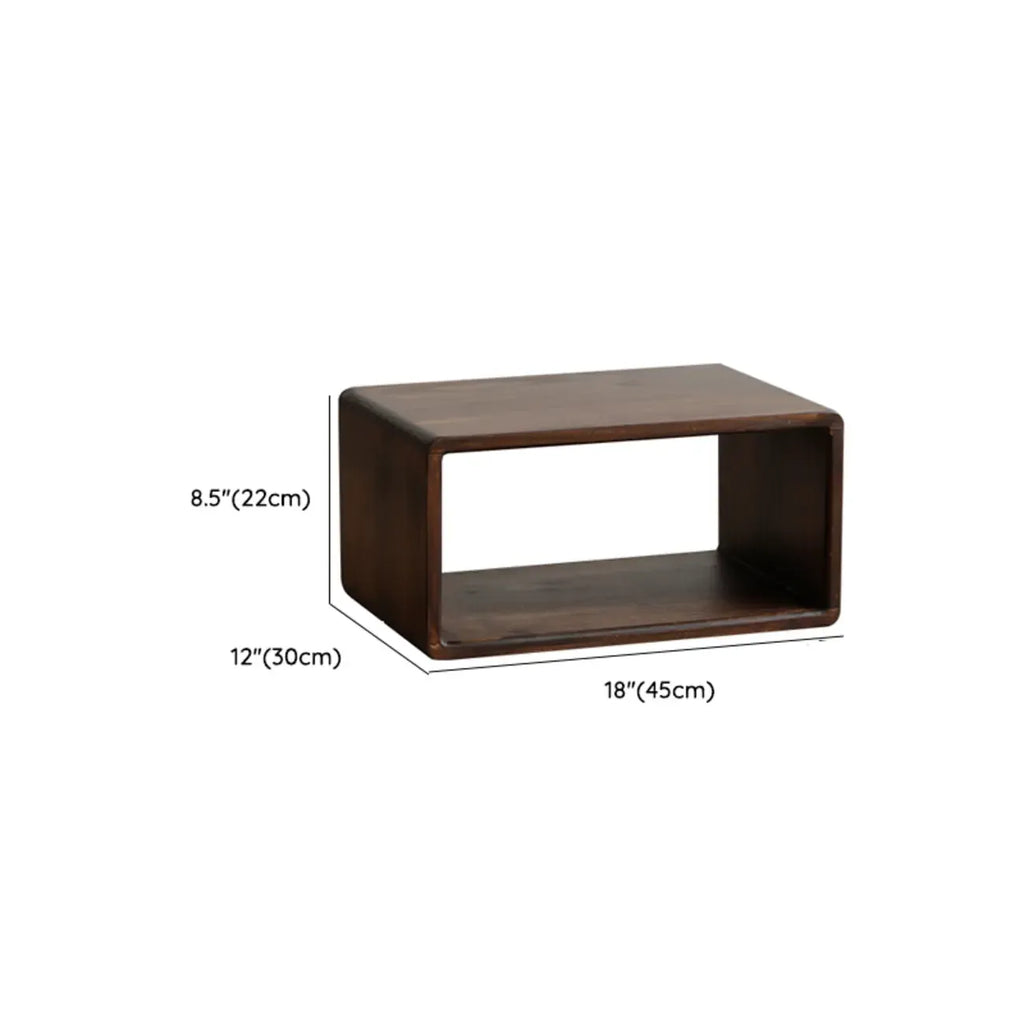 Brown Wooden Open Back Cube Bookshelf Storage Organizer
