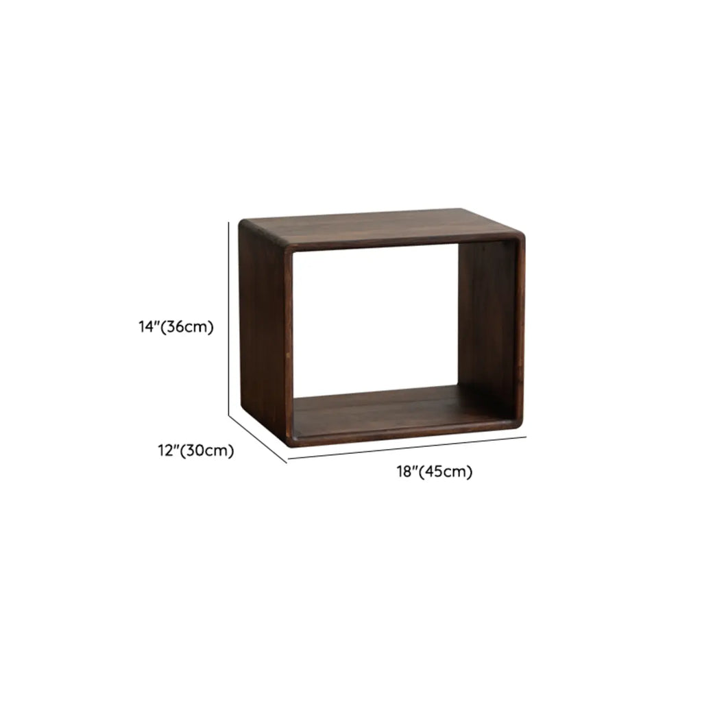 Brown Wooden Open Back Cube Bookshelf Storage Organizer