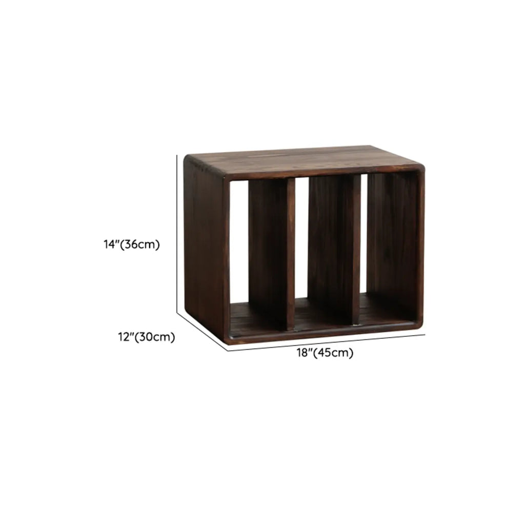 Brown Wooden Open Back Cube Bookshelf Storage Organizer
