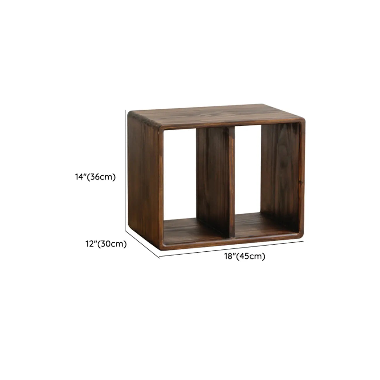 Brown Wooden Open Back Cube Bookshelf Storage Organizer