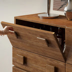 Drop-down Wood Chest Of Drawers Cabinet