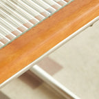 Cherry Finish Rattan Glass Square Nesting Coffee Table