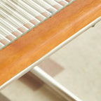 Cherry Finish Rattan Glass Square Nesting Coffee Table