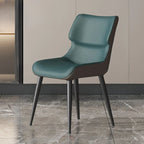 Modern Faux Leather Upholstery Dining Chair with Metal Legs