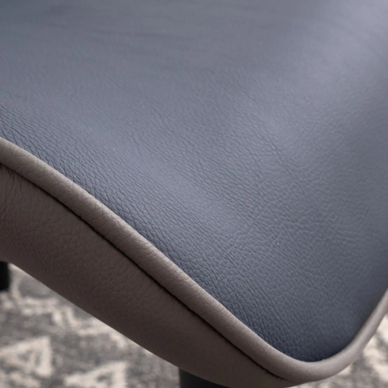 Modern Faux Leather Upholstery Dining Chair with Metal Legs