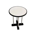 Vintage Round Stone Top Pedestal Base Side Table