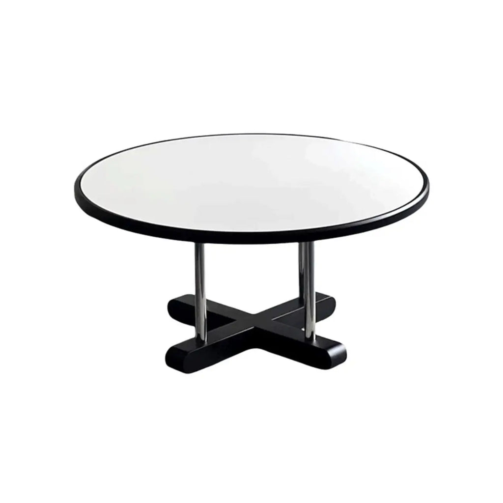 Vintage Round Stone Top Pedestal Base Side Table