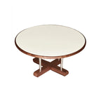 Vintage Round Stone Top Pedestal Base Side Table