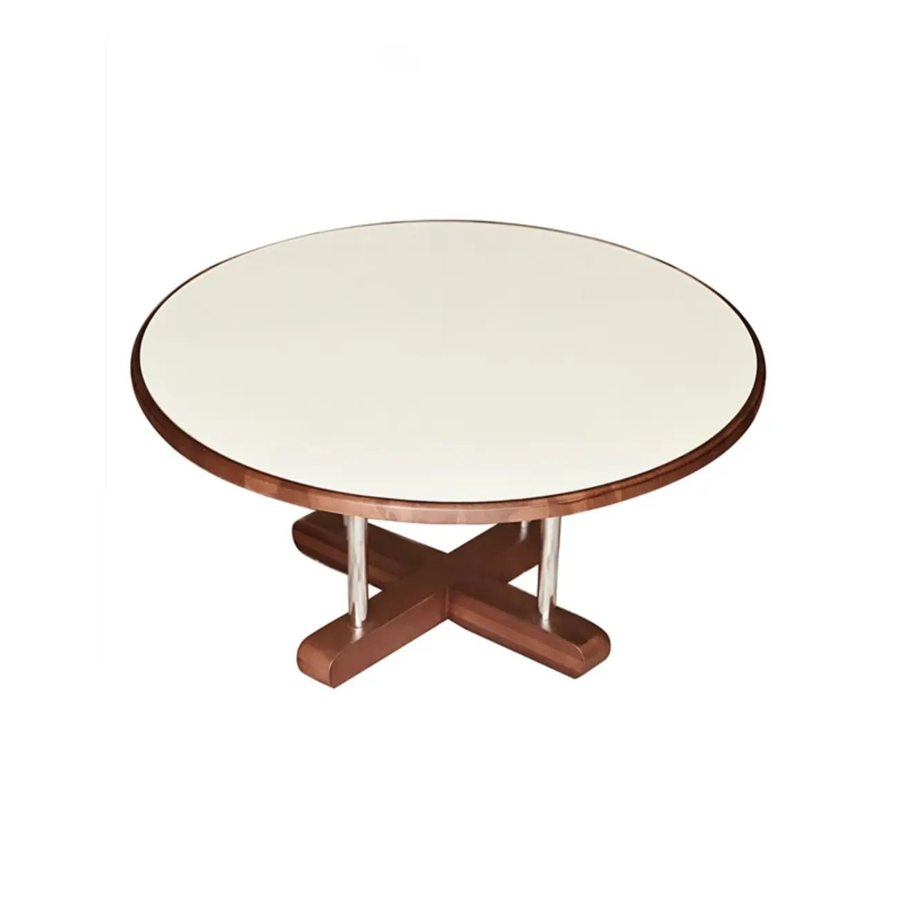 Vintage Round Stone Top Pedestal Base Side Table