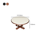 Vintage Round Stone Top Pedestal Base Side Table