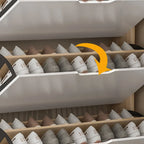 Efficient Minimalist Drop-Front Wood Adjustable Shoe Cabinet