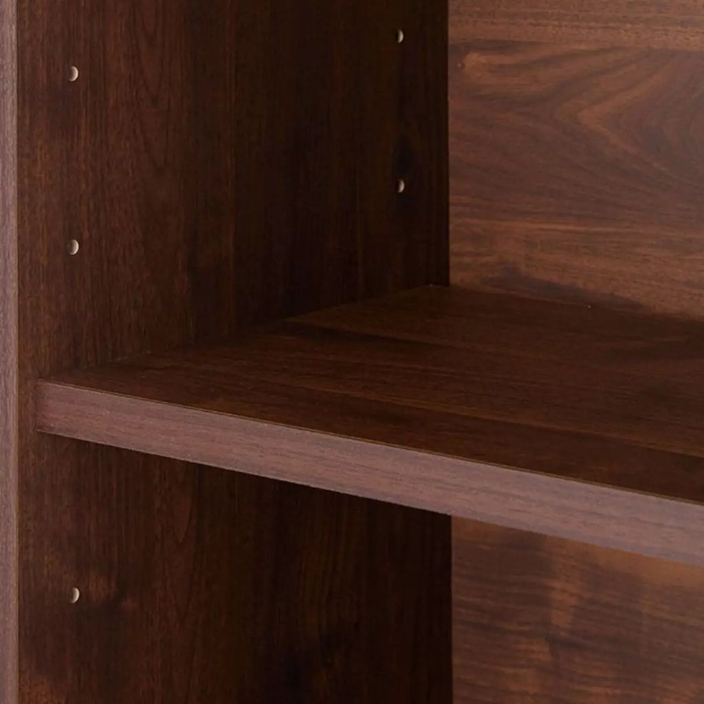 Brown Modern Wood Glass Display Cabinet with Storage