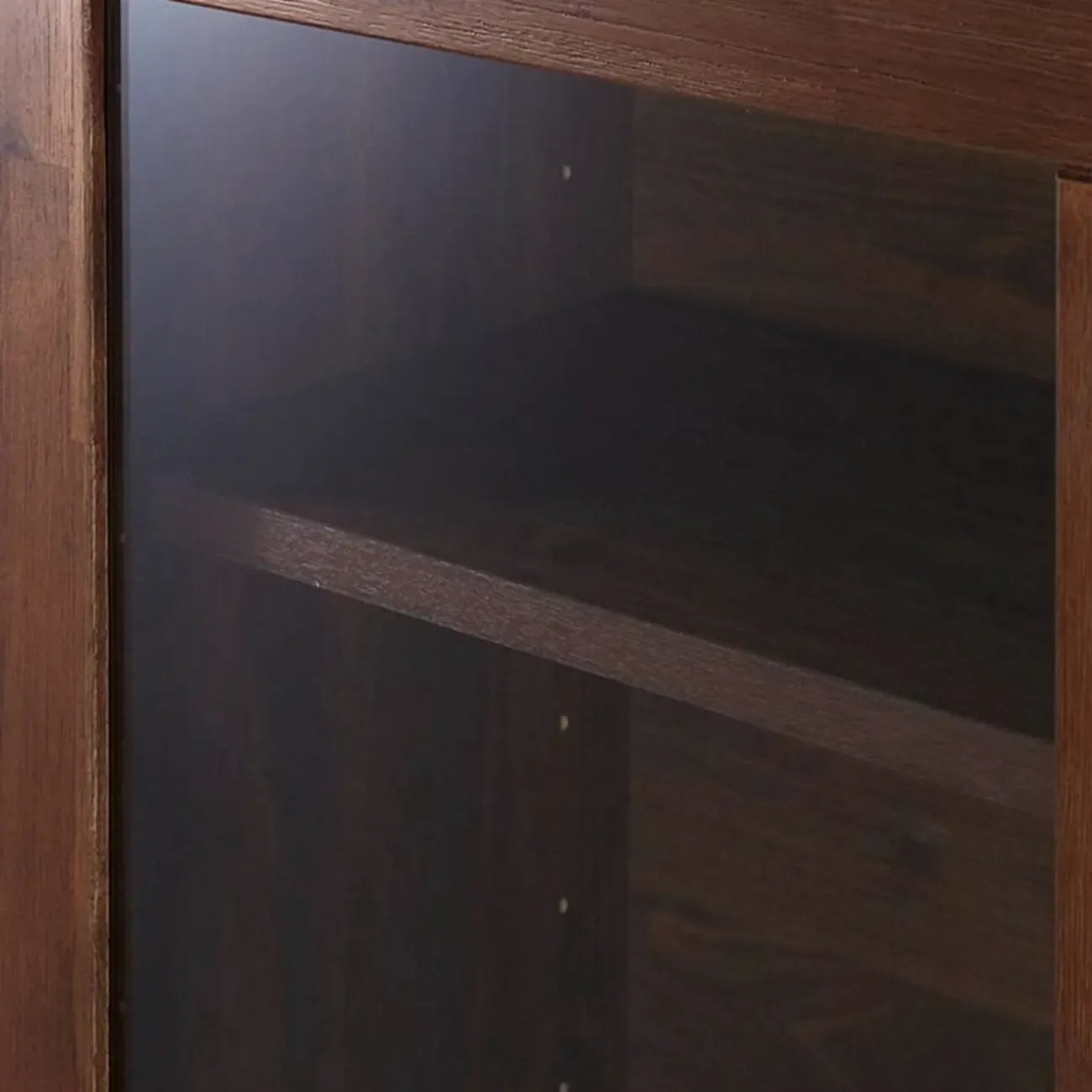 Brown Modern Wood Glass Display Cabinet with Storage