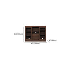 Brown Modern Wood Glass Display Cabinet with Storage