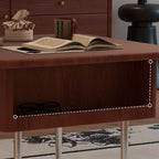 Square Wood Metal Storage Lift-Top Coffee Table with Wheels